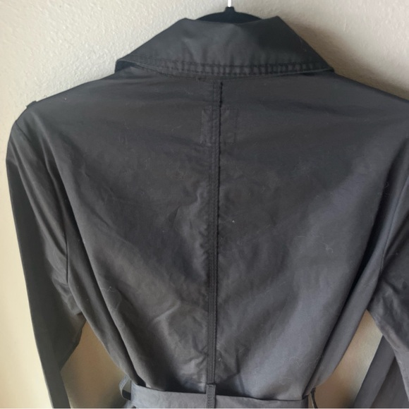 Gap Woman's Trench Coat -Sz M -Black -Classic -Preppy-Minimalist-Unlined - Picture 9 of 12